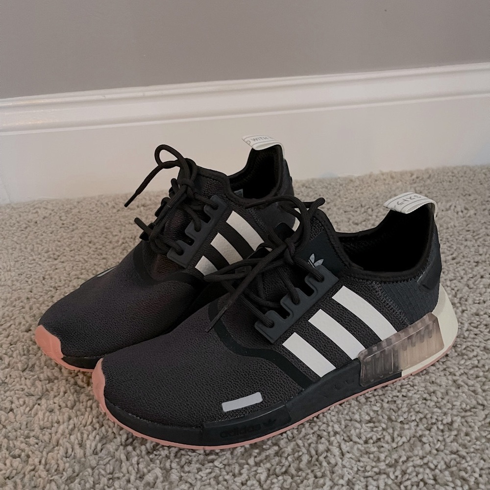 Adidas NMD RJ1 shoes- GX6495 Night Brown/Core Black/White; youth 7/women 8.5
